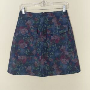 NWT Erin Fetherson Anthropologie Joni Blue Floral A-Line Mini Skirt NWT SIZE 4